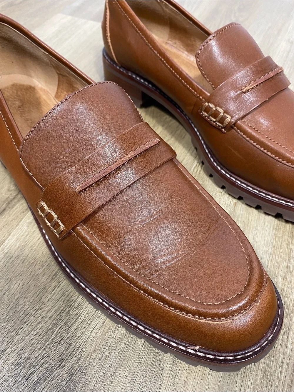Madewell Corinne Lugsole Loafer in Cognac Brown size 11